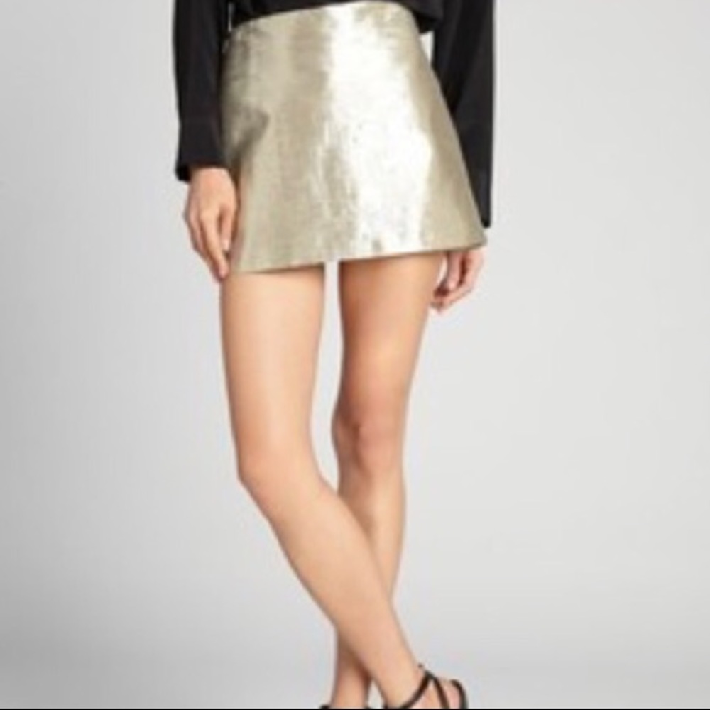 Alice and Olivia Metallic Gold Mini